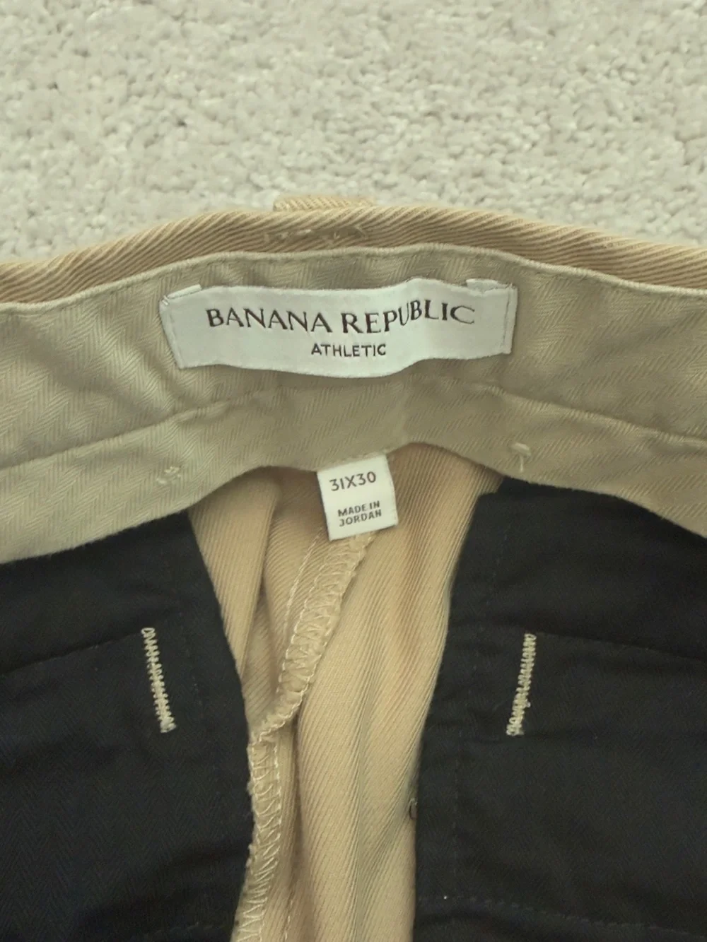 Men's Tan Athletic Taper Italian Stretch Chino Pants